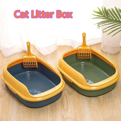 Καλύτερη ποιότητα σε πωλήσεις Πλαστικό κουτί απορριμμάτων γατών Προϊόντα κατοικίδιων ζώων Δίσκος απορριμμάτων γάτας σκύλου Poop Sandbox Τουαλέτα για ζώα + φτυάρι χωρίς άμμο