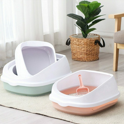 Кутия за котешка тоалетна Pet Toilet Bedpan Anti Splash Cat Dog Tray with Scoop Kitten Dog Clean Toilette Home Plastic Cats Sand Box