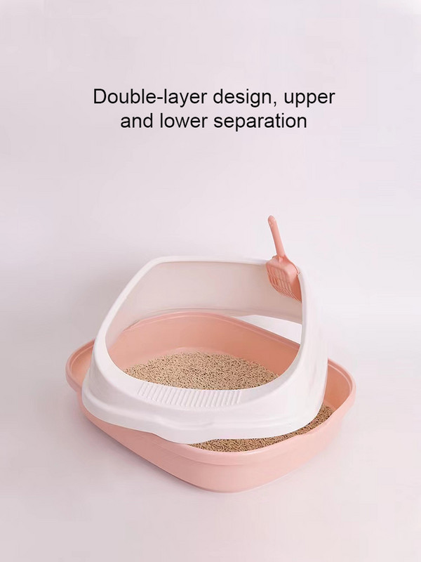 Kutija za mačji pijesak WC za kućne ljubimce Noćna posuda protiv prskanja Mačka Psa Posuda s lopaticom Kitten Dog Clean Toilette Kućna plastična mačka Kutija s pijeskom