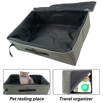 Πτυσσόμενο κιβώτιο απορριμάτων γάτας με καπάκι Αδιάβροχη φορητή τουαλέτα εξωτερικού χώρου ταξιδιού για γατάκια κατοικίδιων κουταβιών γατών Κουτί απορριμάτων σκύλων