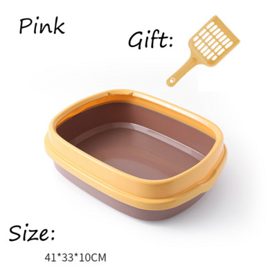 Lielas ietilpības kaķu pakaišu kaste Daļēji slēgta plastmasas smilšu kaste kaķiem Mājdzīvnieku tualetes piederumi kaķu paplātes tīrīšanai vannas izlietnes