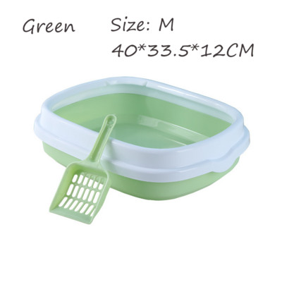 Lielas ietilpības kaķu pakaišu kaste Daļēji slēgta plastmasas smilšu kaste kaķiem Mājdzīvnieku tualetes piederumi kaķu paplātes tīrīšanai vannas izlietnes