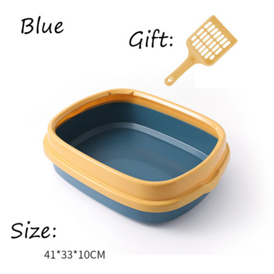 Lielas ietilpības kaķu pakaišu kaste Daļēji slēgta plastmasas smilšu kaste kaķiem Mājdzīvnieku tualetes piederumi kaķu paplātes tīrīšanai vannas izlietnes