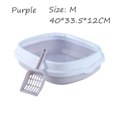 Lielas ietilpības kaķu pakaišu kaste Daļēji slēgta plastmasas smilšu kaste kaķiem Mājdzīvnieku tualetes piederumi kaķu paplātes tīrīšanai vannas izlietnes