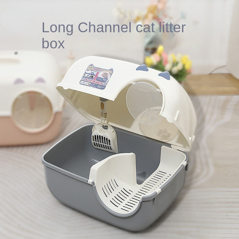 2022, novi, potpuno zatvoreni mačji WC Kutija za pijesak s dugim kanalom, pijesak, curenje pijeska, veliki koridor, bazen za mačji pijesak