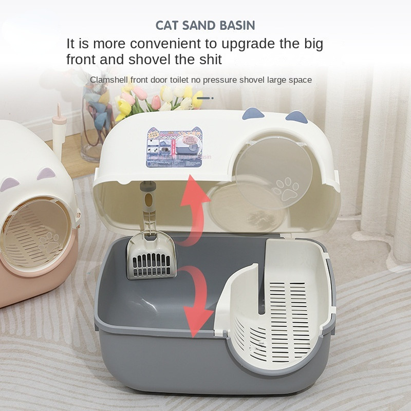 2022, novi, potpuno zatvoreni mačji WC Kutija za pijesak s dugim kanalom, pijesak, curenje pijeska, veliki koridor, bazen za mačji pijesak