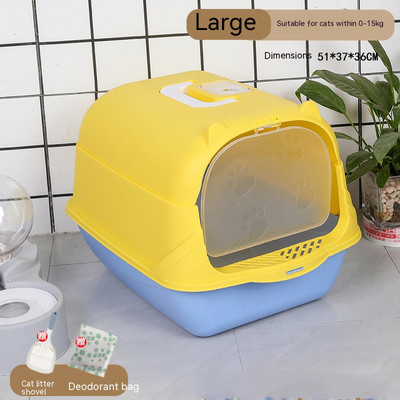 Kutija za mačke zatvorena kutija za mačke Pisoar za kućne ljubimce pladanj za mačke otporan na prskanje sa žlicom za čišćenje kućice za mačiće Plastični pisoar za mačke