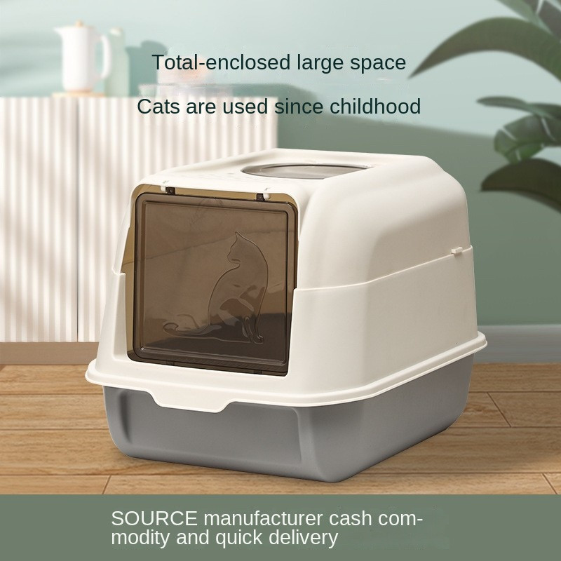 Suur täielikult suletud kassiliivakauss Pritsme- ja lõhnakindel kassikäimla, väljalükatav kassi väljaheidete vaagnaga kassikäimla