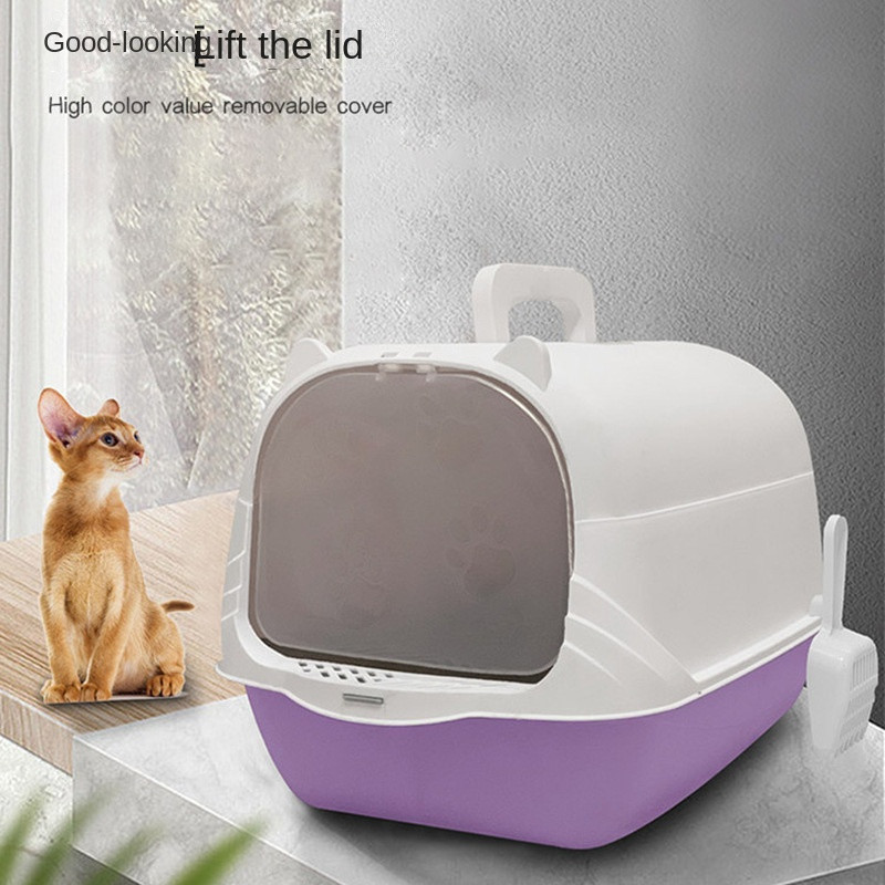 Novi umivaonik za mačji pijesak, odvojen dezodorirajući mačji zahod, veliki preklopni umivaonik za mačke protiv prskanja, zalihe