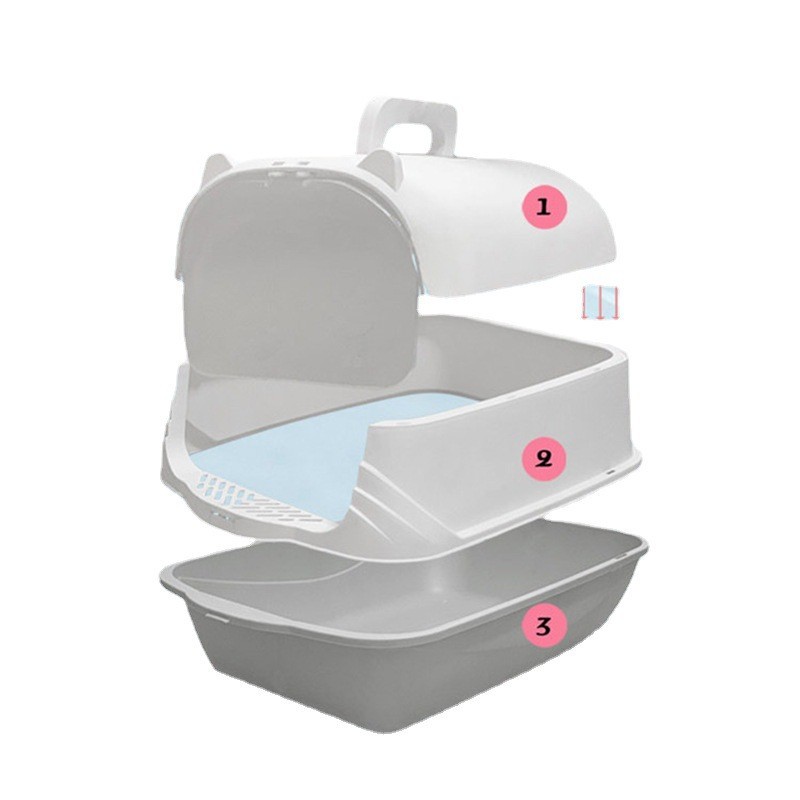 Novi umivaonik za mačji pijesak, odvojen dezodorirajući mačji zahod, veliki preklopni umivaonik za mačke protiv prskanja, zalihe