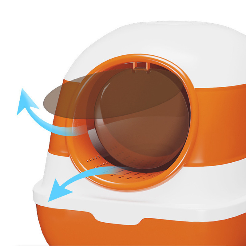 Kassiliivakast pritsmevastane Täielikult suletud, suure mahutavusega kassi tualettruumi eemaldatav kate Lihtsalt puhastatav kassiliiva voodipann