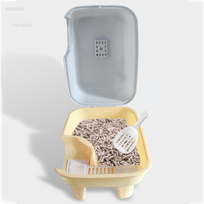 Pilnībā slēgta koridora kaķu gultas trauki kaķu pakaišu kaste Īpaši liela, šļakatām droša kaķu tualete Ejas tipa kaķu pakaišu kaste Kaķu piederumi