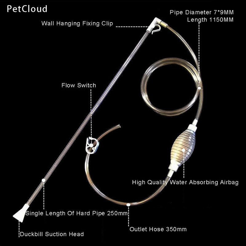 Akvariumo sifonas Pusiau automatinis vandens keitiklis žuvų bako vandens keitimo siurblys žvyro filtras Akvariumo vandens valymo įrankiai