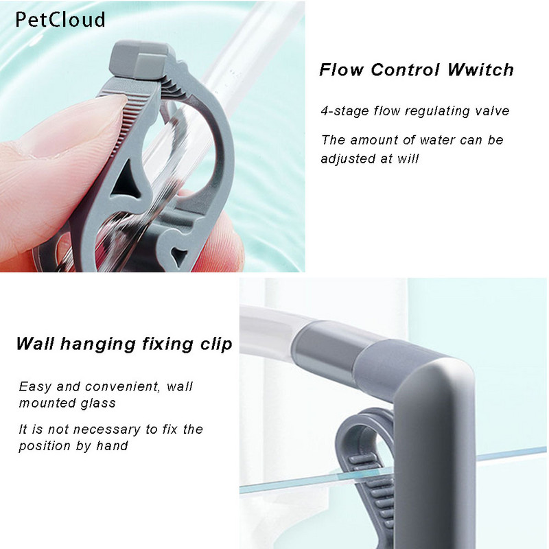 Akvariumo sifonas Pusiau automatinis vandens keitiklis žuvų bako vandens keitimo siurblys žvyro filtras Akvariumo vandens valymo įrankiai