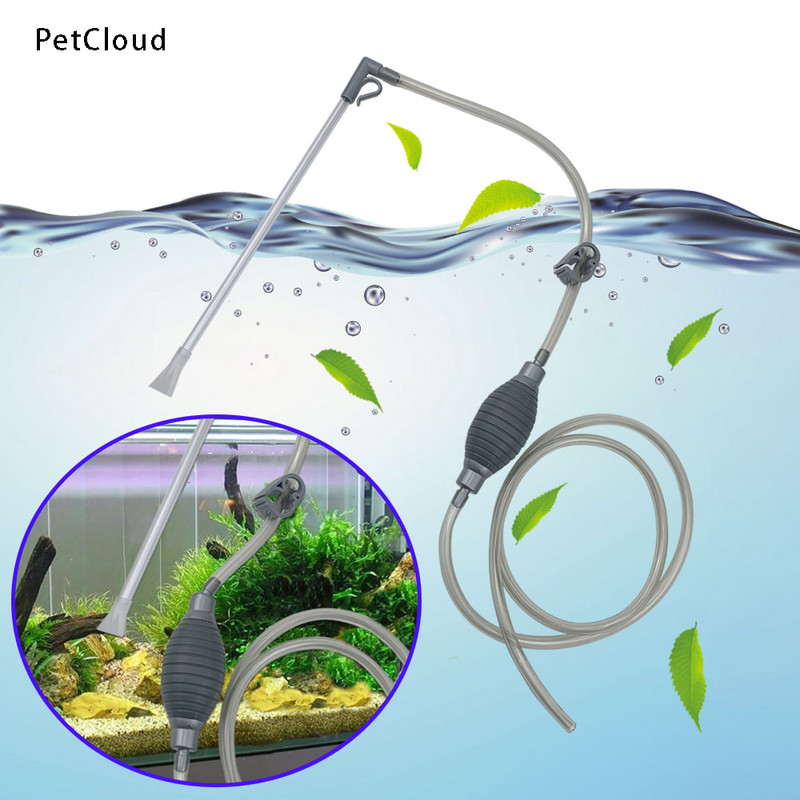 Akvariumo sifonas Pusiau automatinis vandens keitiklis žuvų bako vandens keitimo siurblys žvyro filtras Akvariumo vandens valymo įrankiai