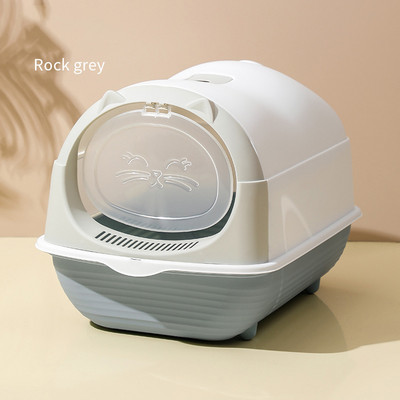 Kutija za mačji pijesak velikog kapaciteta Poluzatvorena plastična kutija za pijesak za mačke Toalet za kućne ljubimce Protiv prskanja Ladica za mačke Posuda za čišćenje Potrepštine za kućne ljubimce