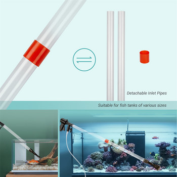 Aquarium Gravel Cleaner Kit Fish Tank Sand Vacuum Cleaner Quick Changer Water with Air-pressing Button Ελεγκτής σωλήνα νερού