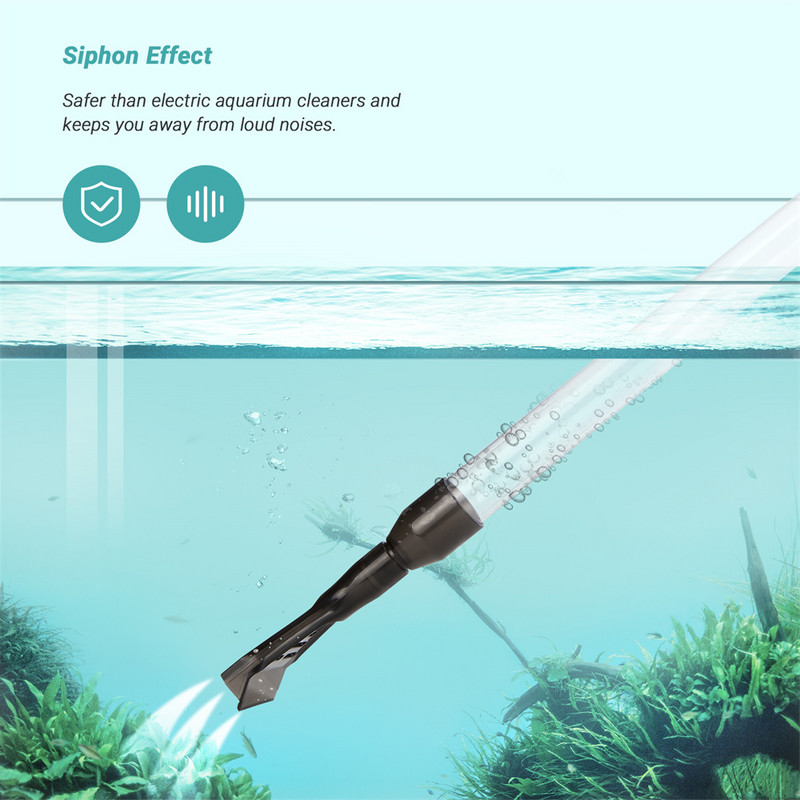 Komplet za čišćenje šljunka za akvarij Fish Tank Usisavač pijeska Brzi izmjenjivač vode s gumbom za pritisak zraka Upravljač crijevom za vodu