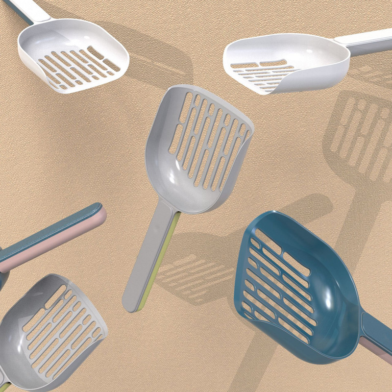 Jauna Naughty Pet Oriģinālā Patchwork Krāsa Kaķu pakaišu Lāpsta 28cm Liela Lāpsta Virsma Sabiezināta Liela Kaķu izkārnījumu lāpsta