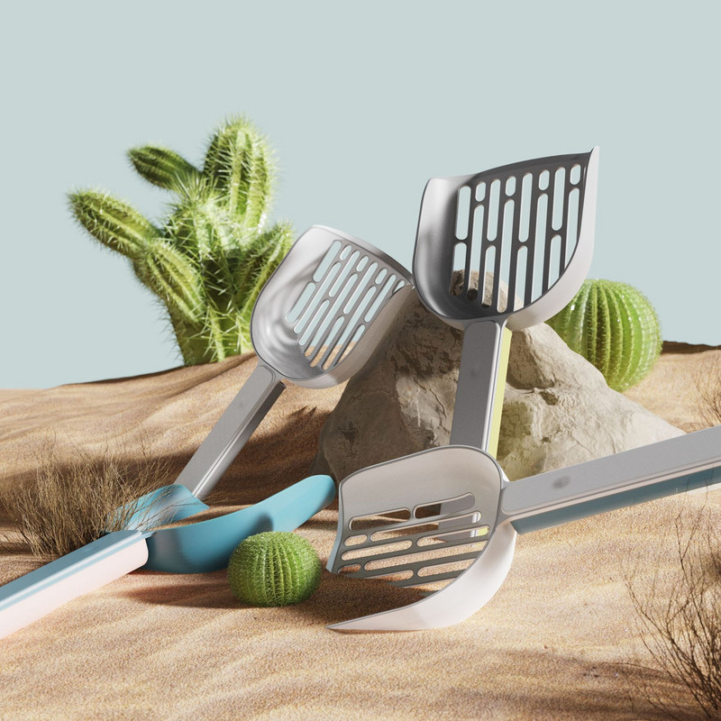 Jauna Naughty Pet Oriģinālā Patchwork Krāsa Kaķu pakaišu Lāpsta 28cm Liela Lāpsta Virsma Sabiezināta Liela Kaķu izkārnījumu lāpsta