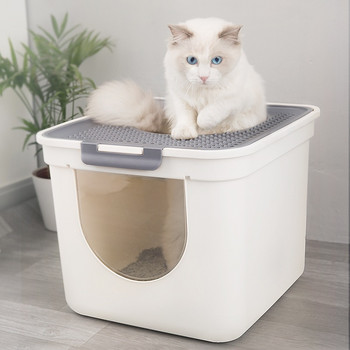Anti Splash Κουτί απορριμμάτων γάτας Τουαλέτα για κατοικίδια Πλαστικό πλήρως κλειστό κουτί απορριμμάτων γατών Super Large Cats Supplies Katzentoilette