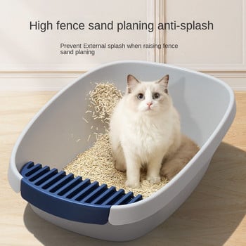 Ημίκλειστο κουτί απορριμάτων γάτας Anti Splash Top Entry Litter Box Cleaning Supplies for Cat Toilet Training Wc Fresh Step Litiere