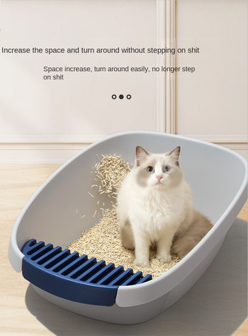 Ημίκλειστο κουτί απορριμάτων γάτας Anti Splash Top Entry Litter Box Cleaning Supplies for Cat Toilet Training Wc Fresh Step Litiere