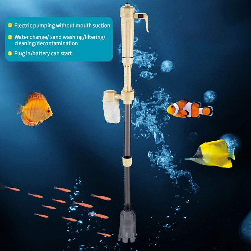 Jauns akvārija elektriskais grants tīrītājs ūdens maiņas sūkņa tīrīšanas rīki ūdens maiņas sifons zivju tvertnes ūdens filtra sūknim
