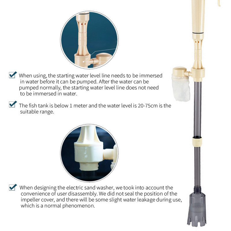 Jauns akvārija elektriskais grants tīrītājs ūdens maiņas sūkņa tīrīšanas rīki ūdens maiņas sifons zivju tvertnes ūdens filtra sūknim