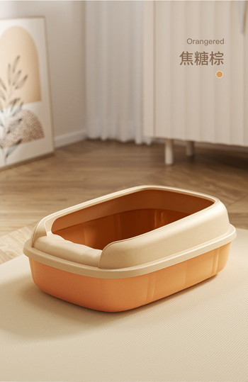Ημι-κλειστό κουτί άμμου γάτας Μεγάλος χώρος, αφαιρούμενος και εύκολος στο καθάρισμα τουαλέτα Ημι-ανοιχτός δίσκος απορριμμάτων, αντιολισθητικός με κουτάλι άμμου