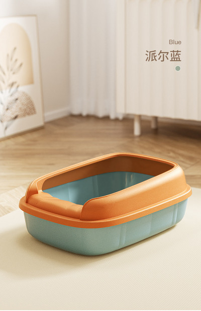 Poluzatvoreni mačji pješčanik Velik prostor, toalet koji se može ukloniti i lako čistiti Poluotvorena posuda za pijesak, otporna na klizanje sa žlicom za pijesak