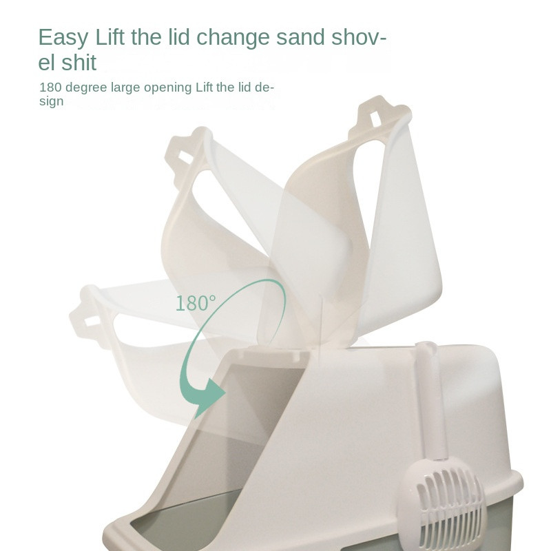 Hodnik za umivaonik za mačji pijesak, potpuno zatvoren, ekstra velika ladica za mačke otporna na mirise, otporna na prskanje, WC za mačke Umivaonik za mačji pijesak