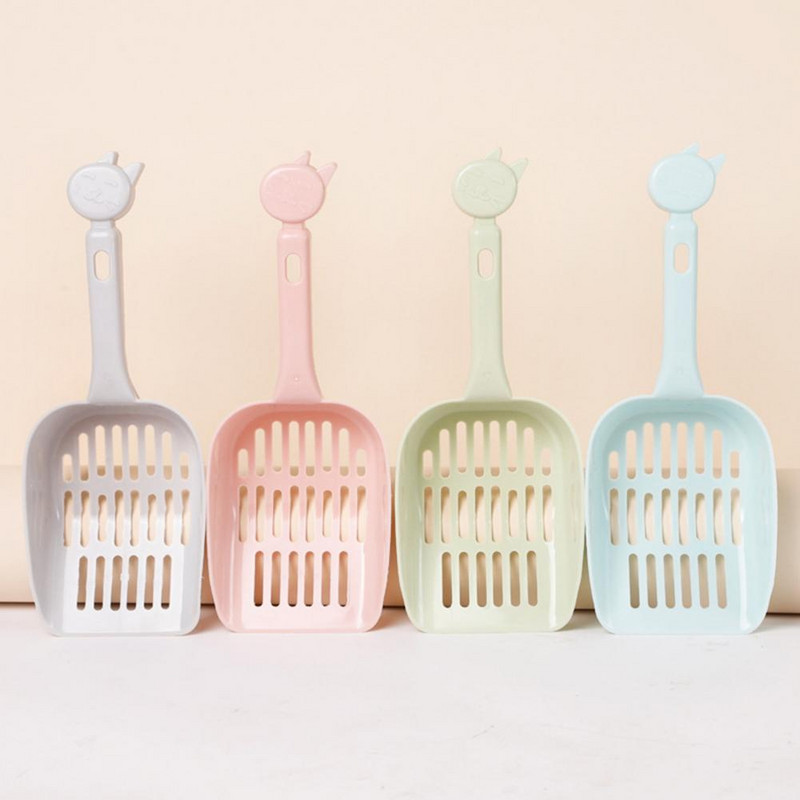 Kaķu pakaišu lāpsta Ergonomisks rokturis Atkārtoti lietojams tīrs fekālijas mājdzīvnieku tīrīšanas rīks smilšu tualetes piederumi Smilšu lāpsta mājdzīvnieku piederumi