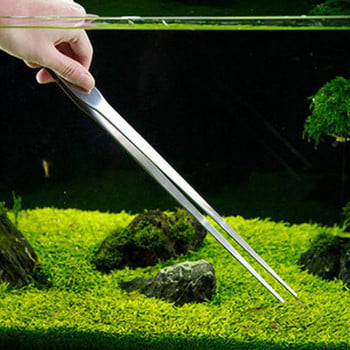 Σούπερ χοντρό τσιμπιδάκι από ανοξείδωτο ατσάλι ενυδρείου ίσιο αγκώνα Κοραλλιογενές νερό γρασίδι Κλιπ Pet Shrimp Reef Tweezers Fish Tank Cleaner