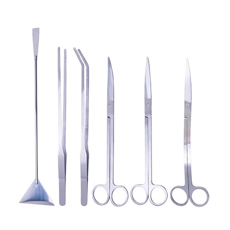 Komplet alata za čišćenje akvarija Fish Tank Vodeno podrezivanje biljaka Pinceta Škare Lopatica Aqua Scaping Alati Nehrđajući čelik