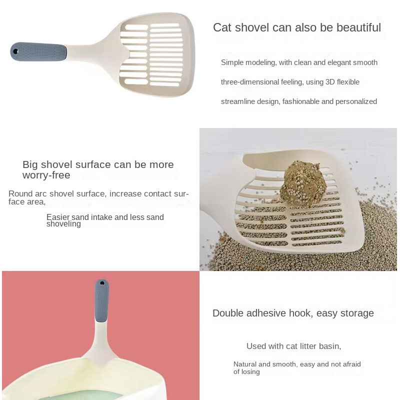 Velika lopatica za mačji pijesak PE plastična ladica za mačkići pijesak Lopatica Duboka lopata Sito s neklizajućom ručkom Alat za čišćenje kućnih ljubimaca Lopatica za mačke