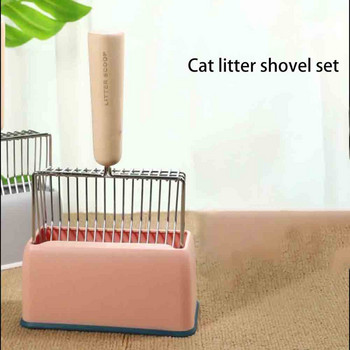 Продукти за котешка тоалетна Стоки за домашни любимци Пясък Лъжичка за почистване на котешка дървена дръжка Лъжичка за почистване на котешка тоалетна