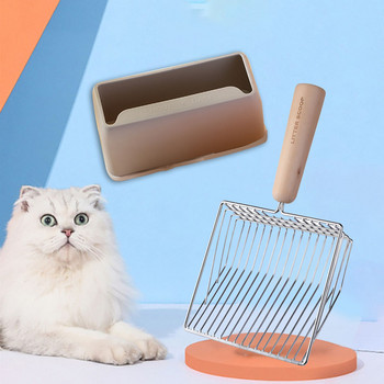 Προϊόντα τουαλέτας Cat Προμήθειες για κατοικίδια Sand Scoop Cat Cleaning Ξύλινη λαβή Cat Toilet Cleaning Poop Scoop