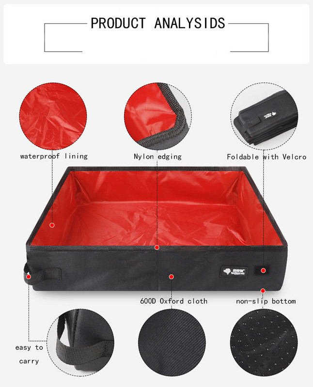 Ūdensizturīga saliekama tīrīšana Oksfordas auduma tualetes mājdzīvnieku piederumi Mīksta pārnēsājama kaķu pakaišu kaste ar vāku Viegli tīrāma kaķu tualete