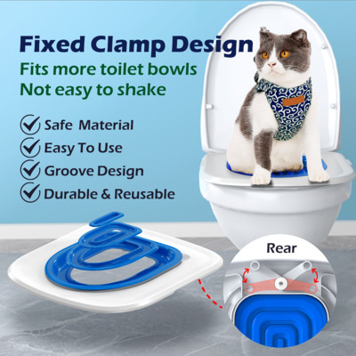 2023 Toilet Pet Upgrade Cat Toilet Trainer Reusable Training Toilet for Cats Plastic Training Set Cat Litter Box Mat Accessories