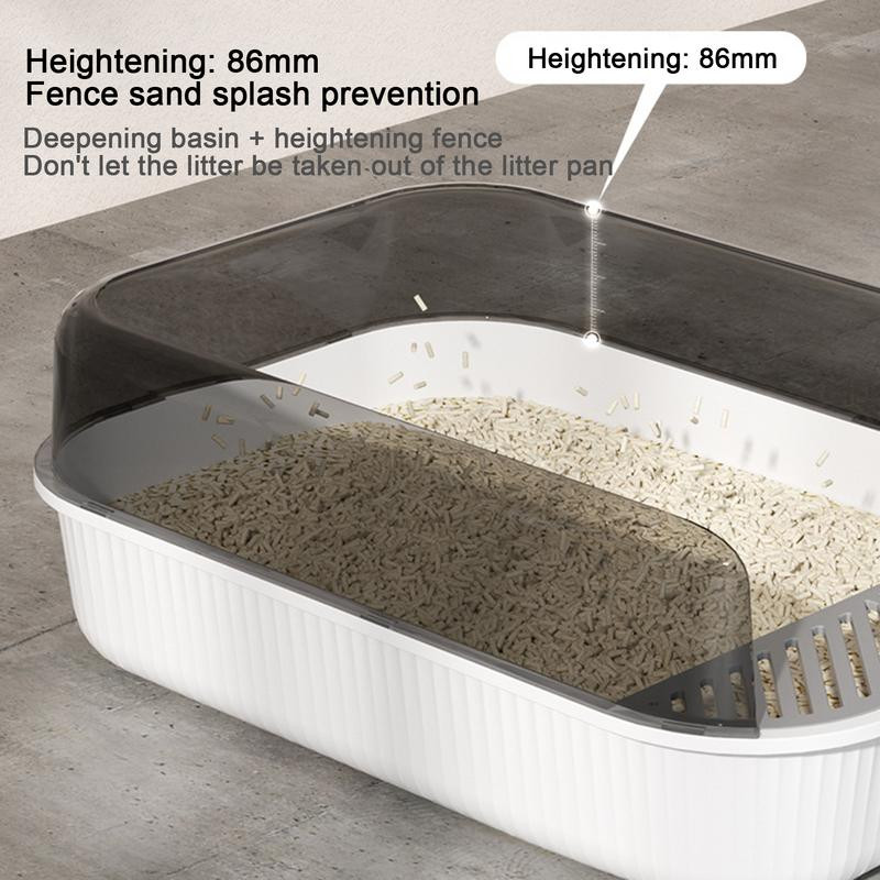 Poluzatvorena kutija za mačji pijesak velikog kapaciteta Plastična kutija za pijesak za mačke WC za kućne ljubimce Protiv prskanja Čišćenje ladice za mačke Umivaonik za kupanje
