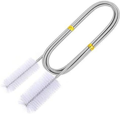 90/155/200CM akvārija tīrīšanas birste šļūtenes gaisa caurulei nerūsējošais tērauds, elastīga divu galu cauruļu suka, zivju tvertnes piederumi