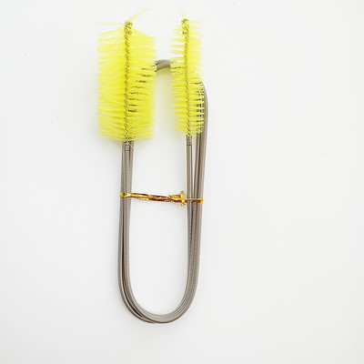 90/155/200CM akvārija tīrīšanas birste šļūtenes gaisa caurulei nerūsējošais tērauds, elastīga divu galu cauruļu suka, zivju tvertnes piederumi