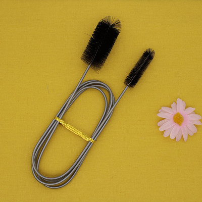 90/155/200CM akvārija tīrīšanas birste šļūtenes gaisa caurulei nerūsējošais tērauds, elastīga divu galu cauruļu suka, zivju tvertnes piederumi