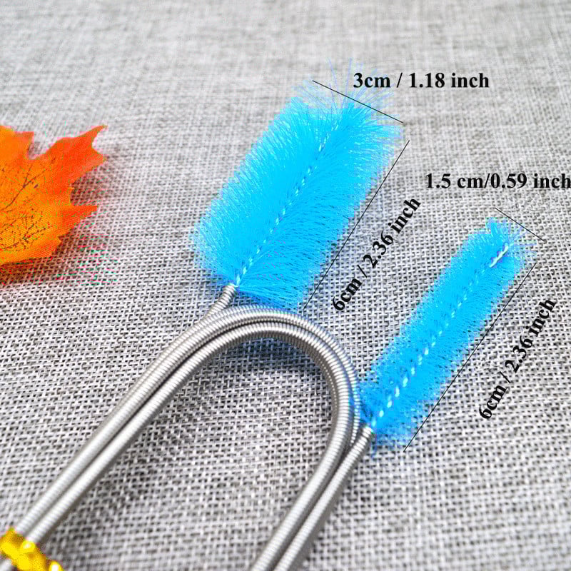 90/155/200CM akvārija tīrīšanas birste šļūtenes gaisa caurulei nerūsējošais tērauds, elastīga divu galu cauruļu suka, zivju tvertnes piederumi