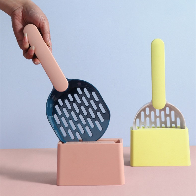 Lopata za mačji pijesak Plastična lopatica za mačji izmet s bazom Alat za čišćenje kućnih ljubimaca Proizvodi za mačji WC Izdržljiva lopata za čišćenje kutije za pijesak