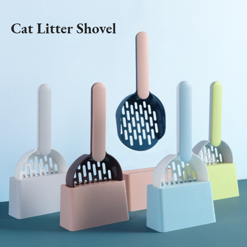 Lopata za mačji pijesak Plastična lopatica za mačji izmet s bazom Alat za čišćenje kućnih ljubimaca Proizvodi za mačji WC Izdržljiva lopata za čišćenje kutije za pijesak