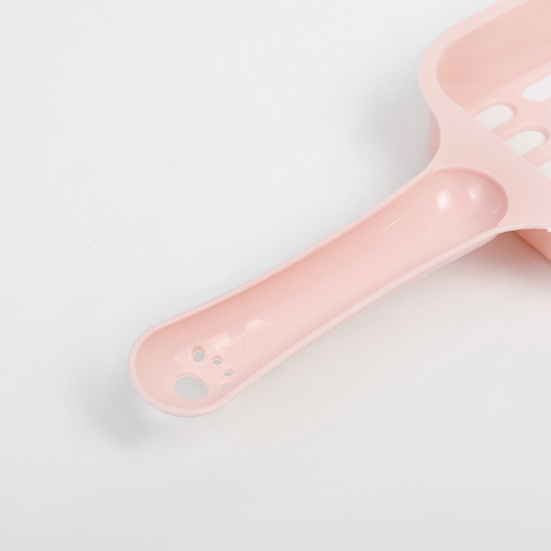 Plastmasas kaķu pakaišu lāpstiņas režģa dizains Nepiedegošs kaķu pakaišu lāpsta lāpstiņa pakaišu dobas karotes kaķu smilšu tīrīšanas piederumi kaķiem