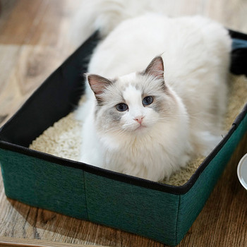 Φορητό πτυσσόμενο κουτί απορριμμάτων γατών Ταξίδι Γάτες Δίσκος τουαλέτας Κρεβατοκάλυμμα Easy Clean Αδιάβροχο υπαίθριο κάμπινγκ γατάκι Sandbox Προμήθειες για κατοικίδια
