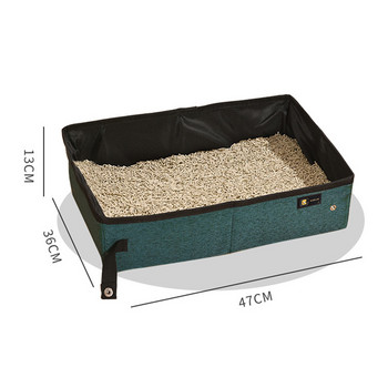 Φορητό πτυσσόμενο κουτί απορριμμάτων γατών Ταξίδι Γάτες Δίσκος τουαλέτας Κρεβατοκάλυμμα Easy Clean Αδιάβροχο υπαίθριο κάμπινγκ γατάκι Sandbox Προμήθειες για κατοικίδια